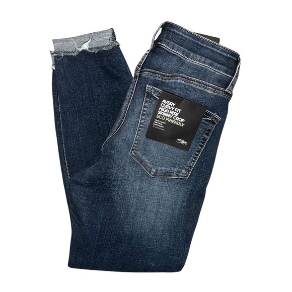Silver Jeans Denim - Silver Avery Curvy Skinny Crop Womens Jeans 26 25 High Rise Distressed Frayed